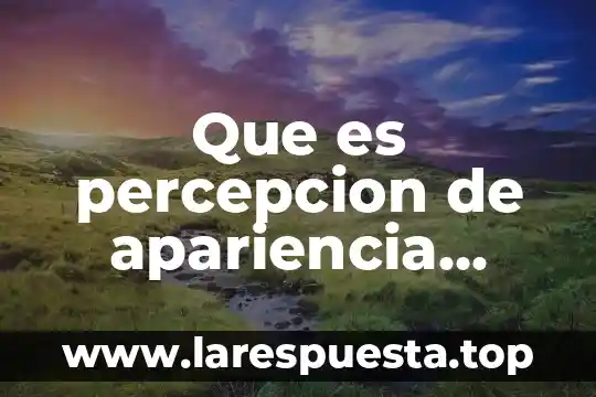 Qué es percepción de control autores 4 Que es percepcion de apariencia fisica
