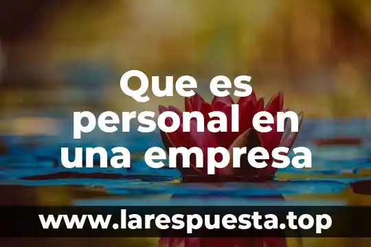 Que es personal en una empresa