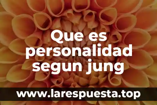 Que es la psicologia profunda para jung 6 Que es personalidad segun jung