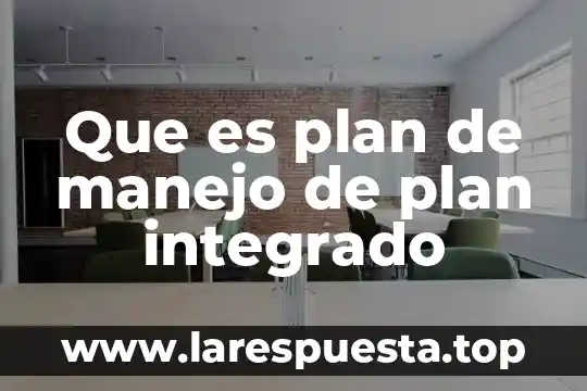 Manejo del proceso administrativo que es 6 Que es plan de manejo de plan integrado