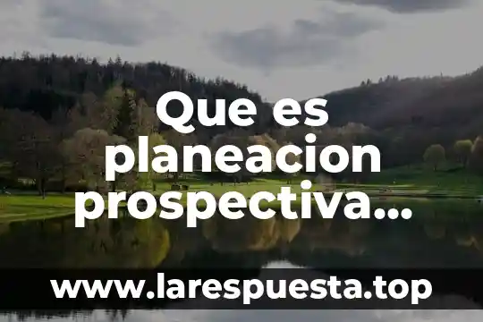 Que es planeacion prospectiva economia