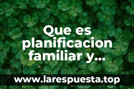 Que es un gasto familiar por rubro 4 Que es planificacion familiar y control de natalidad