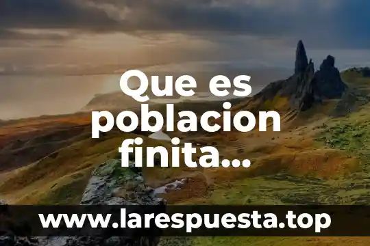 Que es poblacion finita estadistica