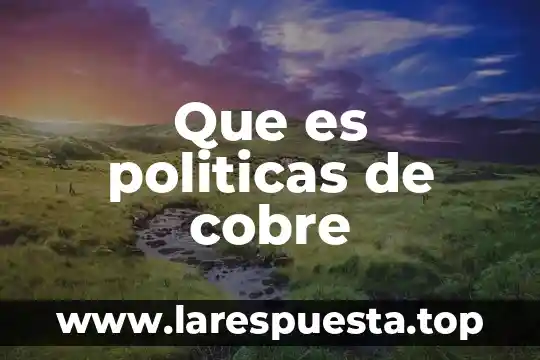 Que es politicas de cobre