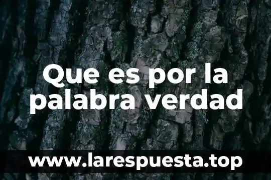 Que es por la palabra verdad