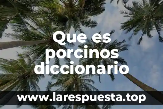 Que es porcinos diccionario