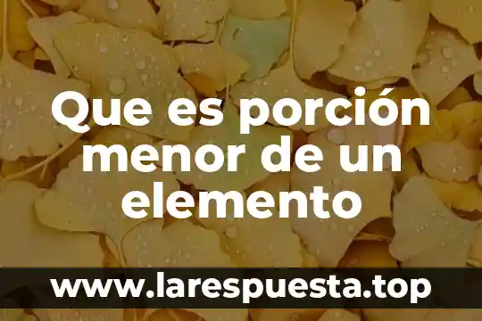 Qué es un elemento de conducción 8 Que es porción menor de un elemento