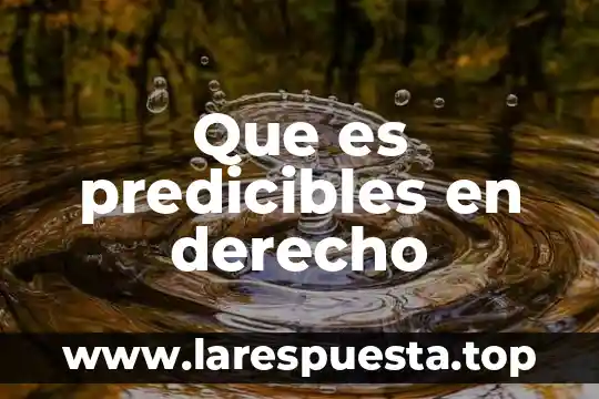 Qué es el derecho edu 4 Que es predicibles en derecho