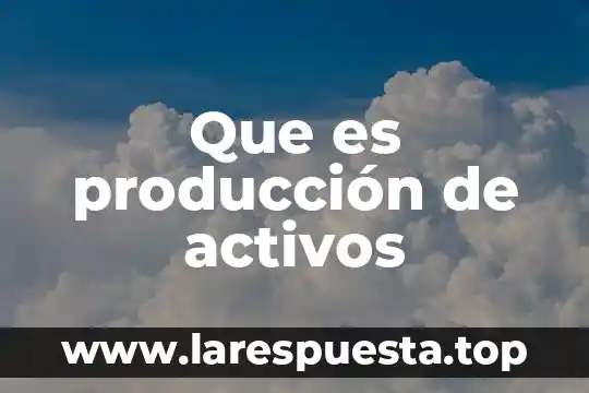 Que es activos prescindibles 5 Que es producción de activos
