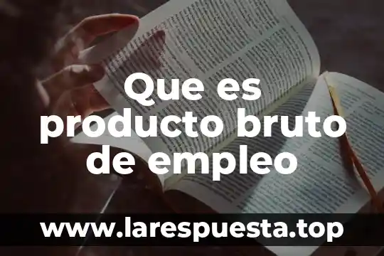 Qué es el producto interno bruto industrial 5 Que es producto bruto de empleo
