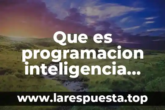 Que es la inteligencia de procesos 7 Que es programacion inteligencia artificial caracteristicas