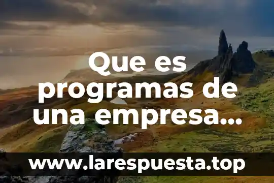 Que es programas de una empresa turistica