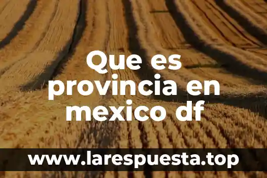 Que es la vida colonial en mexico 4 Que es provincia en mexico df