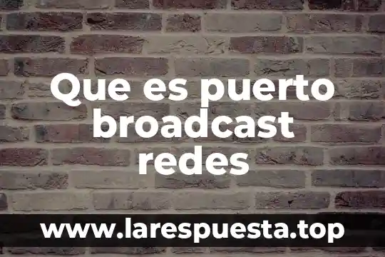 Que es diagramador de redes con tiempos determinísticos y probabilísticos 6 Que es puerto broadcast redes