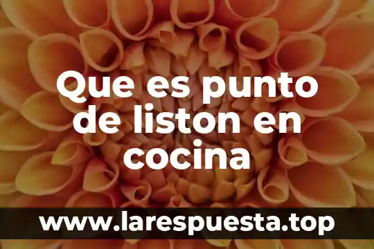 Que es una receta libro de cocina 5 Que es punto de liston en cocina