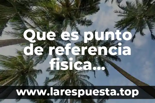 Que es una referencia en c 6 Que es punto de referencia fisica definicion