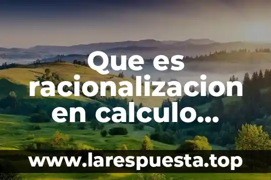 Qué es cálculo diferencial ensayo 6 Que es racionalizacion en calculo diferencial