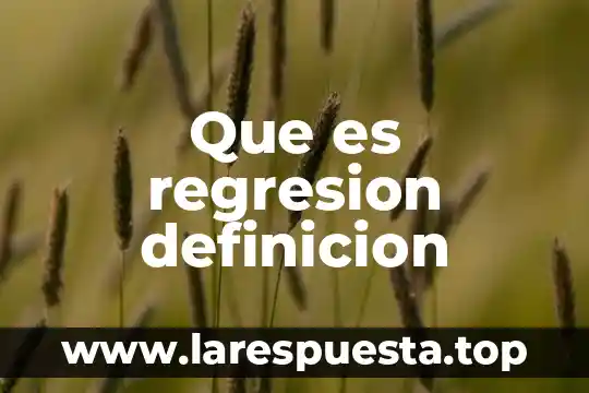 Qué es y para qué sirve la regresión lineal simple 5 Que es regresion definicion