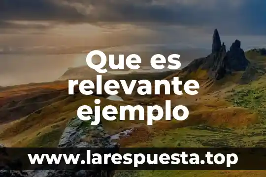Que es relevante ejemplo