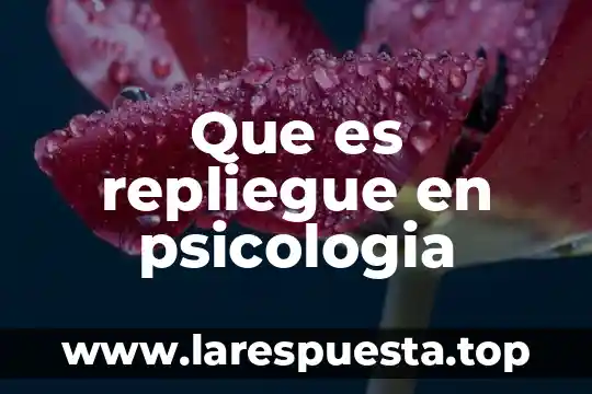 Que es repliegue en psicologia