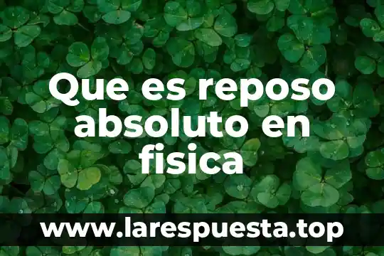 Que es la conduccio en fisica 3 Que es reposo absoluto en fisica