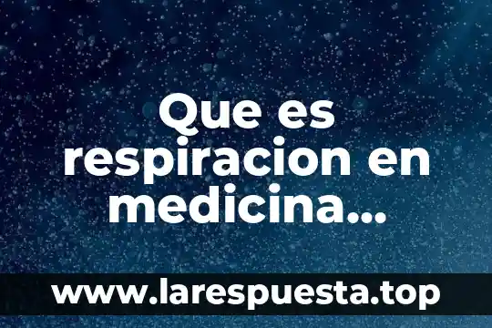 Que es la respiracion natural 5 Que es respiracion en medicina concepto