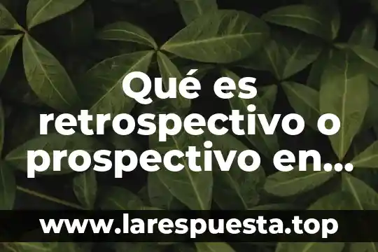 Que es un proyecte de investigacion 7 Qu茅 es retrospectivo o prospectivo en investigaci贸n