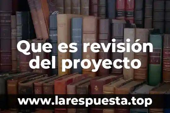 Que es la revision de la pruebas en sistemas 8 Que es revisi贸n del proyecto