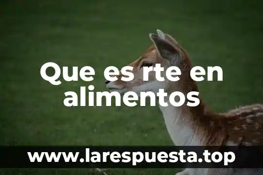 Chatarra de alimentos que es 3 Que es rte en alimentos