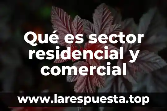 Que es el software y comercial 5 Qué es sector residencial y comercial