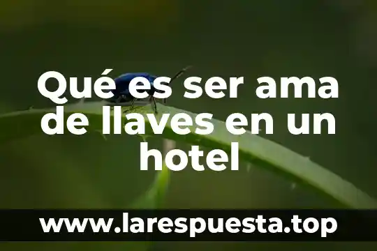 Qué es ser ama de llaves en un hotel