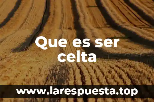 Que es ser adulto a adulto mayor 3 Que es ser celta