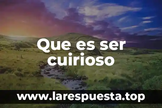 Que es ser cuirioso