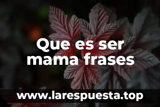 Que es ser mama frases