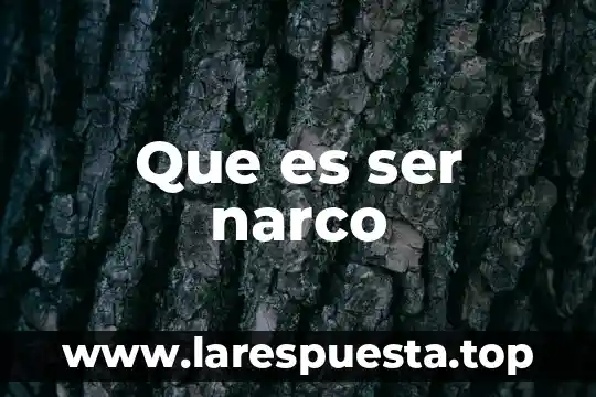 Que es ser narco