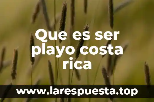 Que es ser playo costa rica