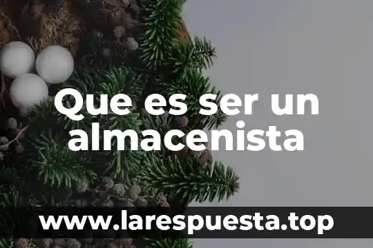 Que es ser un almacenista