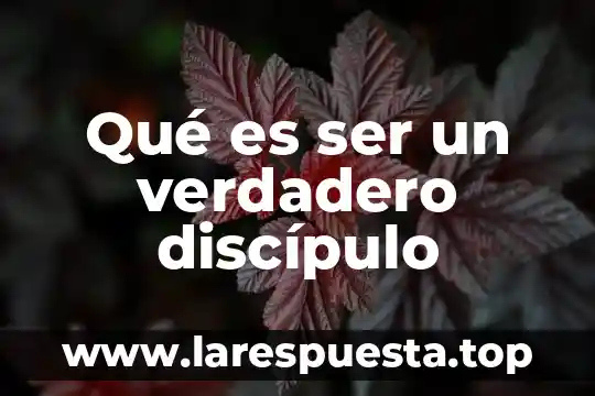 Qué es ser un verdadero discípulo