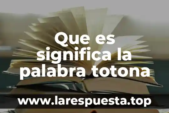 Que es significa la palabra totona