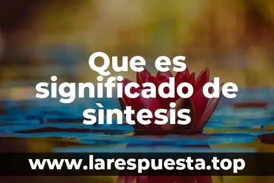 Que es significado de sìntesis