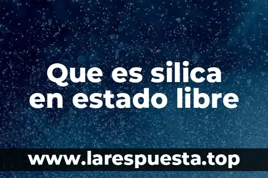 Que es un sistema de paga libre 4 Que es silica en estado libre