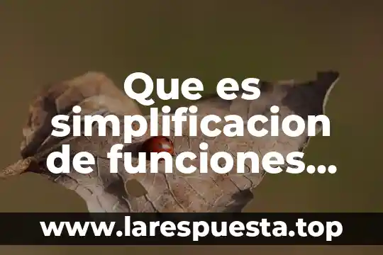 Que es simplificacion de funciones en administracion