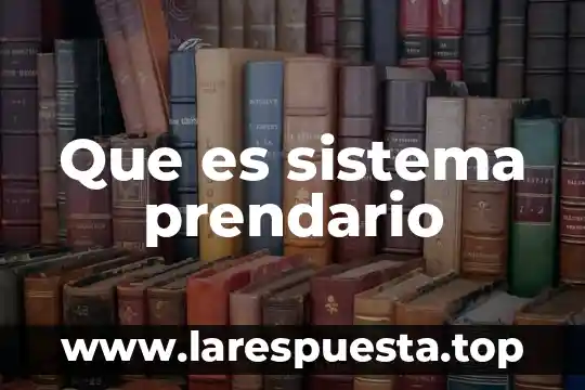 Que es sistema prendario