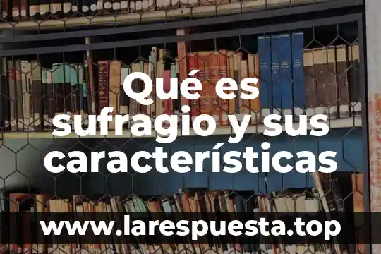 Qué es sufragio y sus características