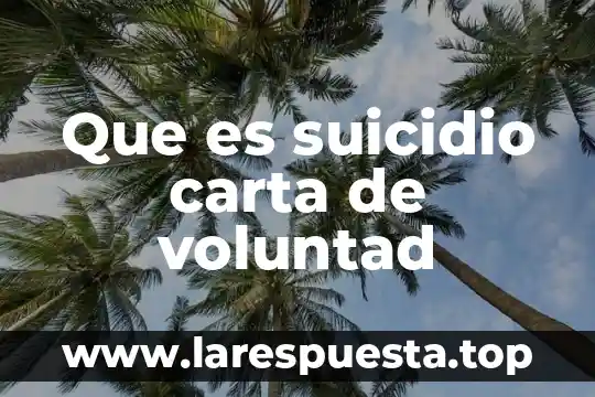 Que es la voluntad objetiva 5 Que es suicidio carta de voluntad