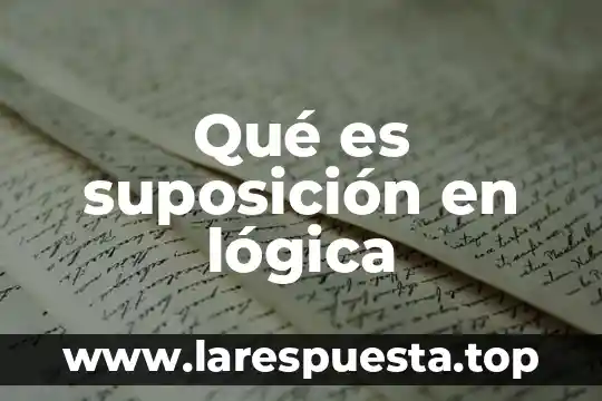 Qué es suposición en lógica