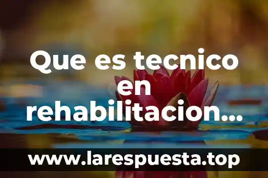 Qué es secretario técnico 5 Que es tecnico en rehabilitacion fisica