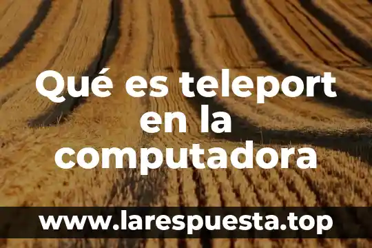 Que es hogare de una computadora 4 Qué es teleport en la computadora