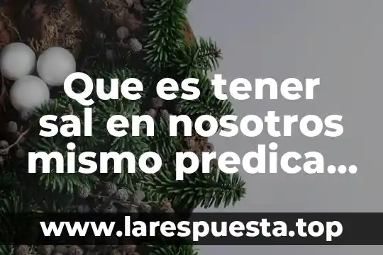 Para que es la sal de uvas 8 Que es tener sal en nosotros mismo predica bautista