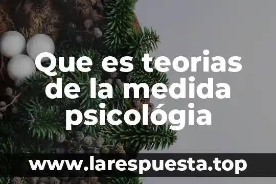 Que es teorias de la medida psicológia